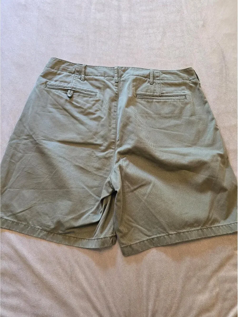 Men’s 100% Cotton Field Shorts Olive Chino Shorts (35) - Picture 3 of 6